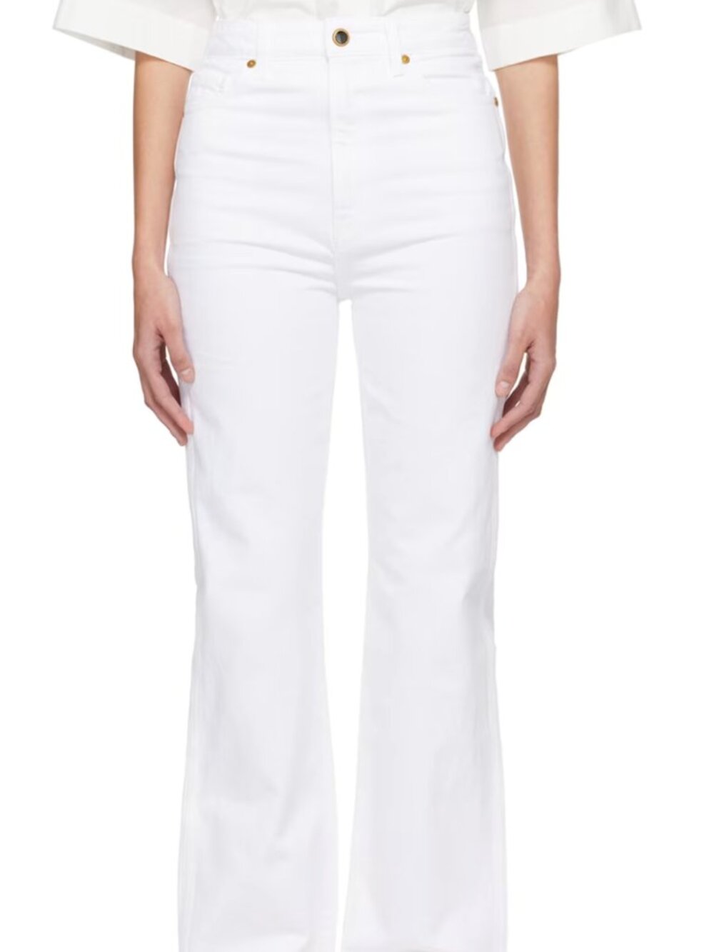 KHAITE Danielle Straight Leg White Jeans